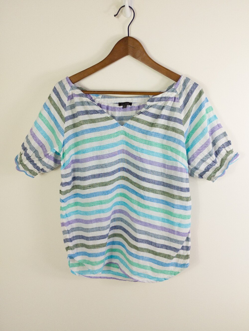Talbots Stripe Linen Top Size XS